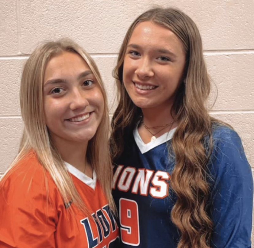 Hannah Lynch(12) and Lauren Lynch(11) pose for a photo after the big game.