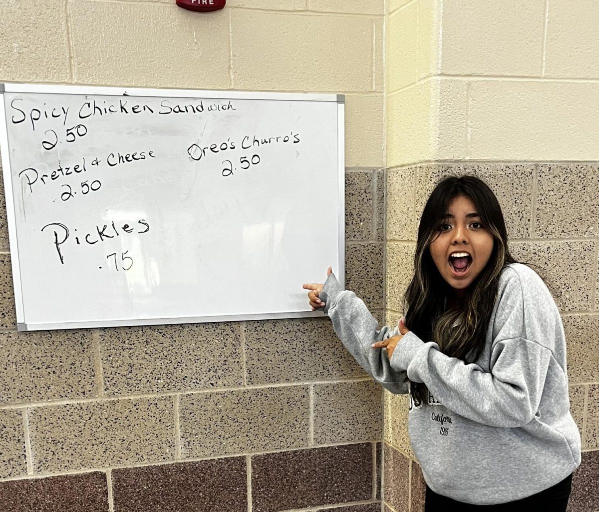 Joselin Sanchez, sophomore, is shocked by the new prices. 