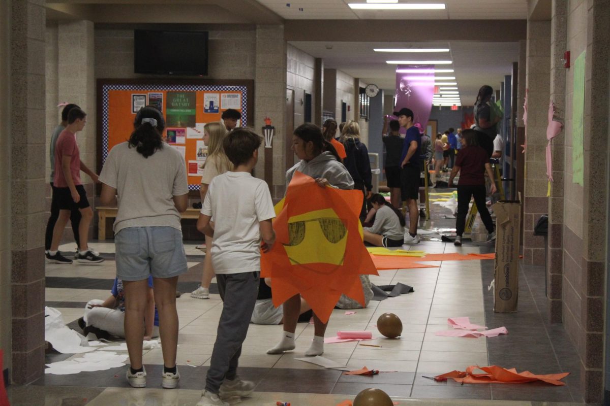 The Hallways went from being blank to being full of many decorations to fit their theme