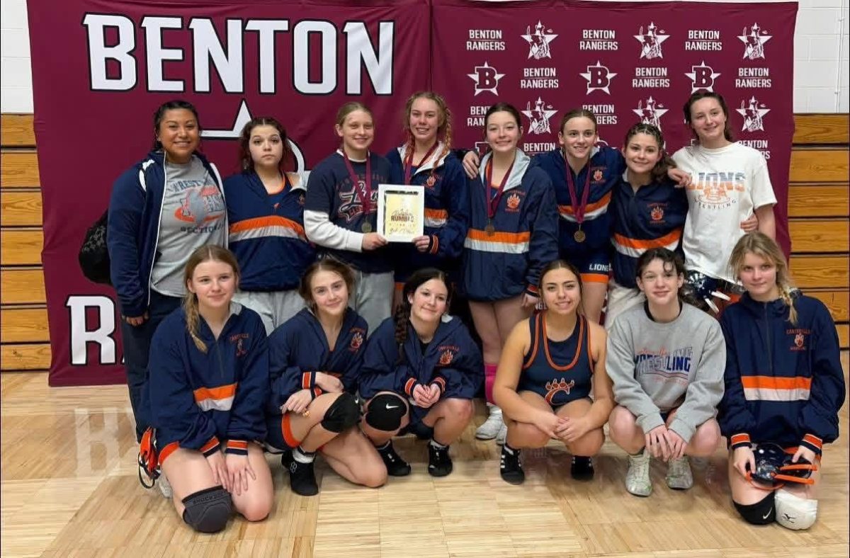 Girls wrestling team got 3rd place at the benton tournament.They continued to improve in their first season as a team. 