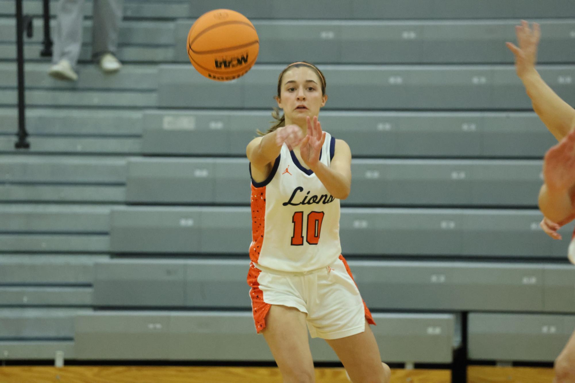 CHS junior Lyla Seaman passing the ball in a game against Murphysboro.