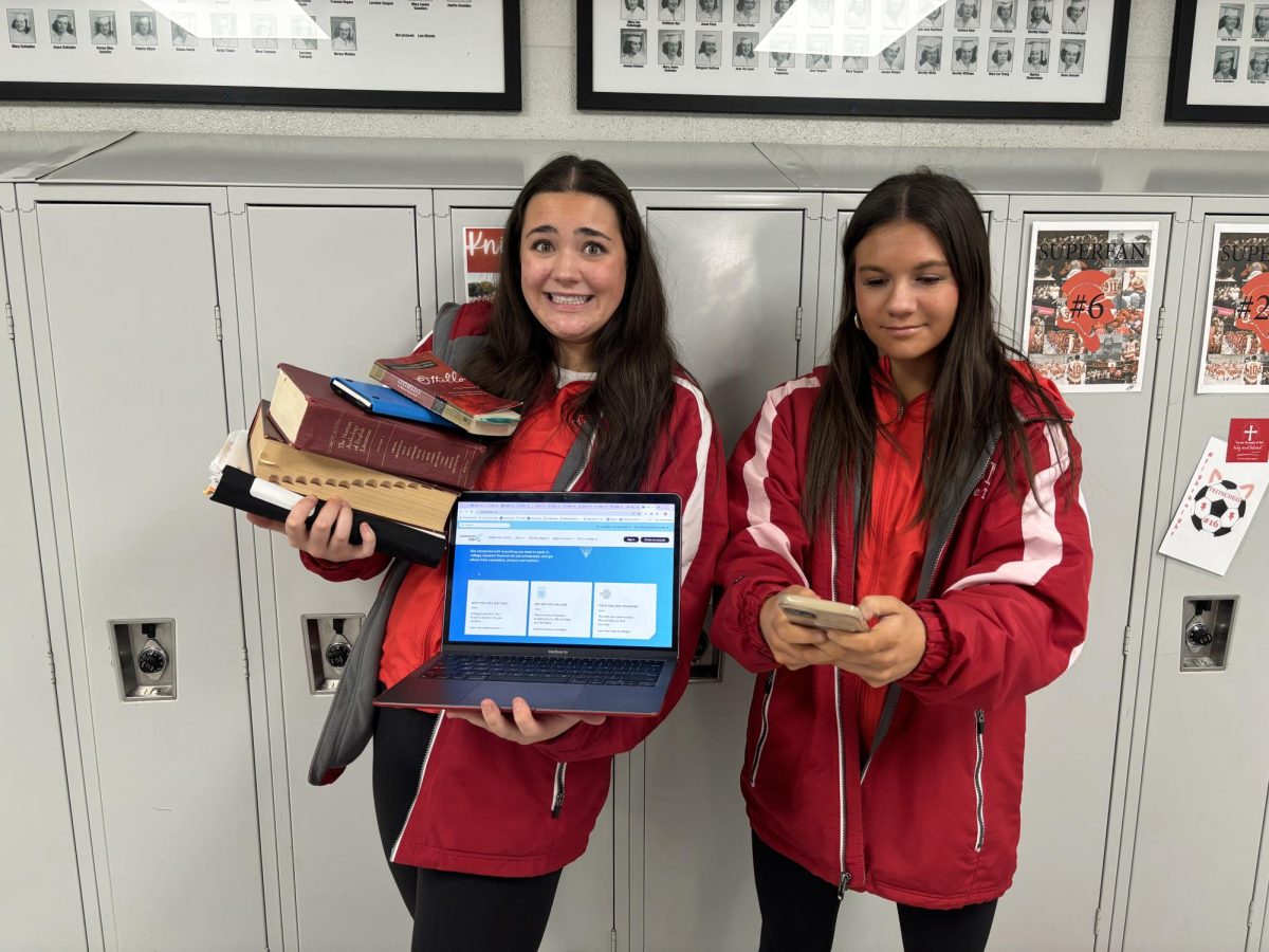 Two students are showing the balance between senior year and they are trying to balance.